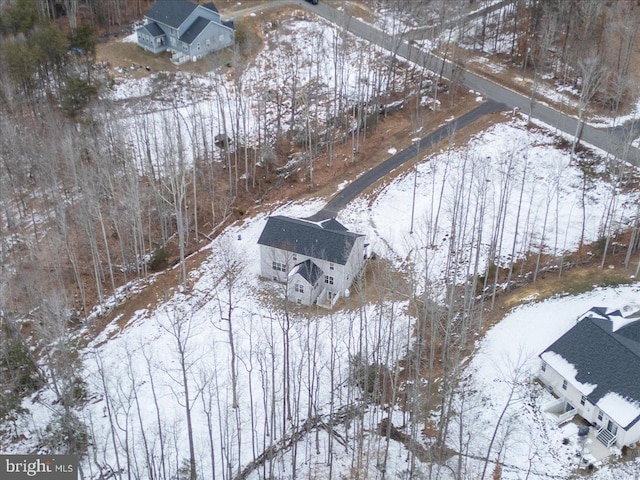 view of snowy aerial view