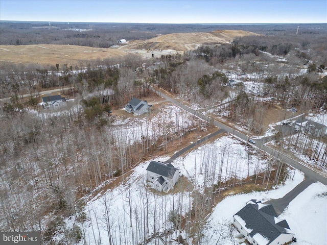 view of snowy aerial view