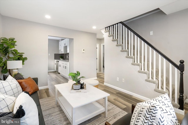 living room featuring hardwood / wood-style floors