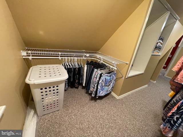 spacious closet with carpet floors