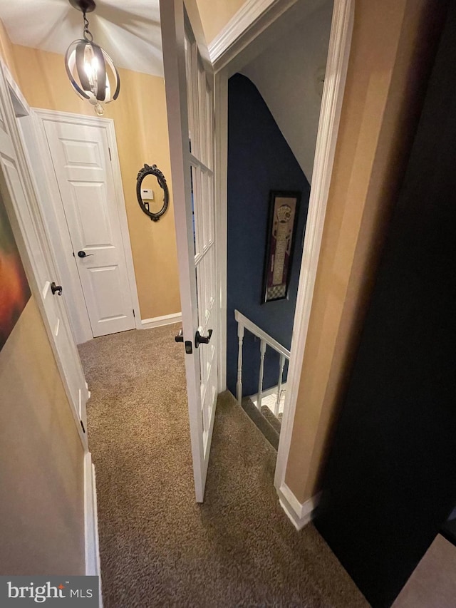 hallway featuring carpet