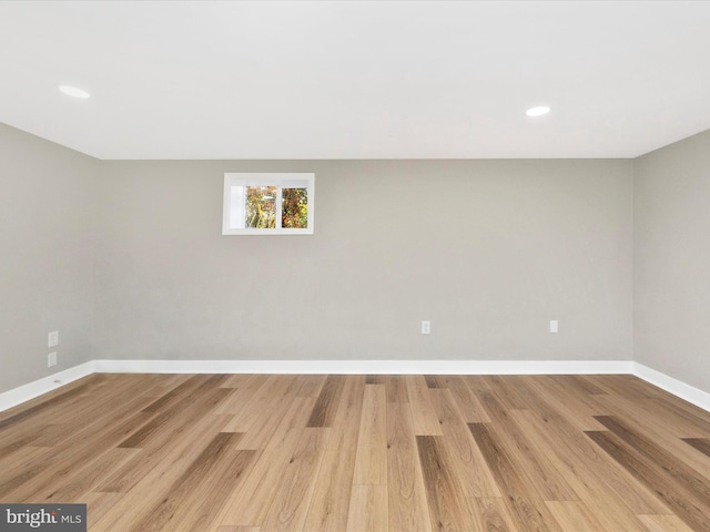 unfurnished room featuring light wood-type flooring