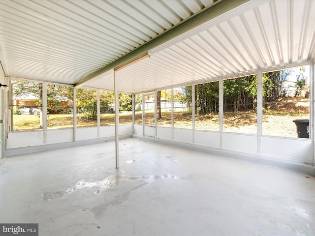 view of unfurnished sunroom