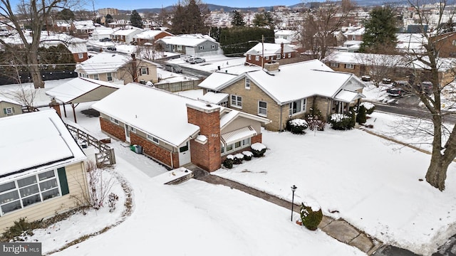 view of snowy aerial view