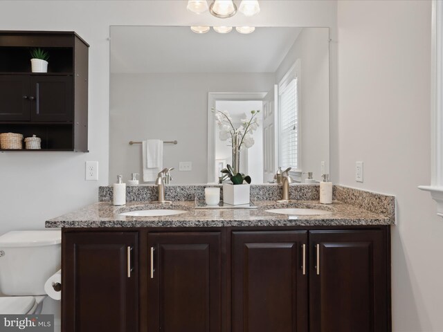 bathroom with toilet and vanity