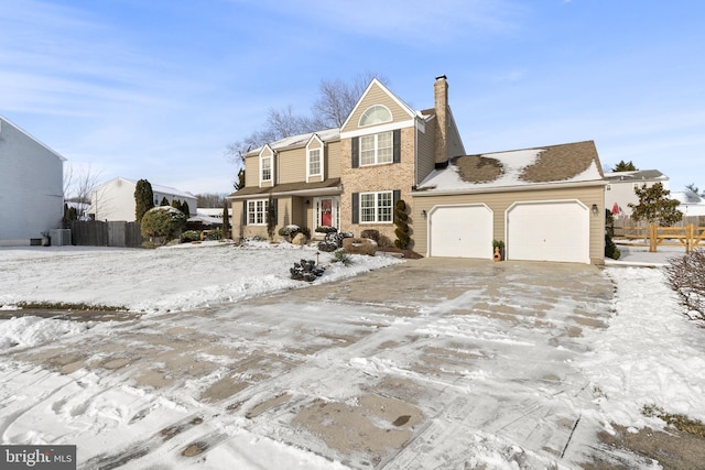 view of front property featuring a garage