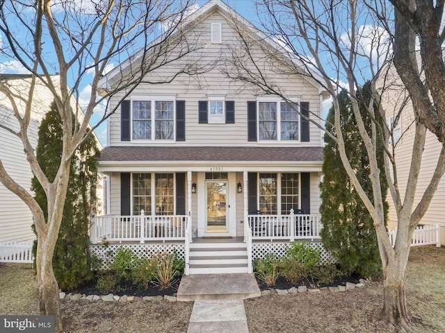 view of front of home featuring covered porch