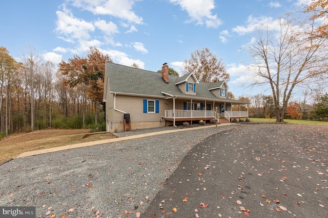 view of front facade with covered porch