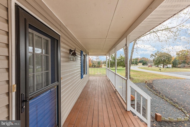 deck with covered porch