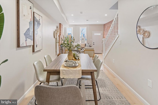 dining area featuring light hardwood / wood-style floors