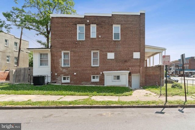 view of front of house featuring central AC unit