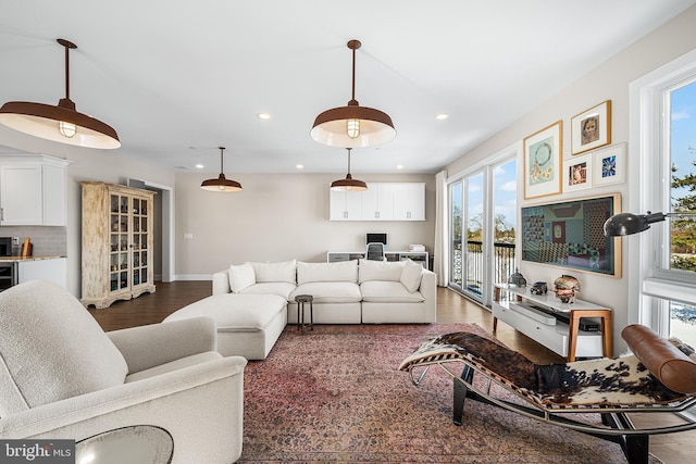 living room featuring hardwood / wood-style floors