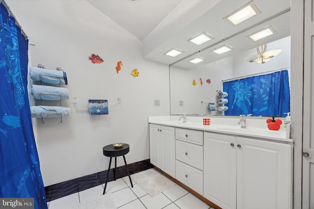 bathroom featuring vanity and tile patterned floors