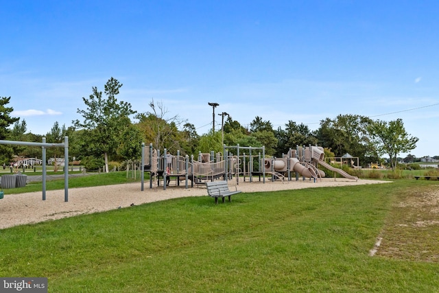 view of play area with a lawn