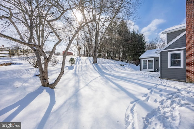 view of snowy yard