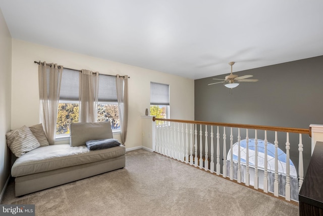 living area with carpet floors