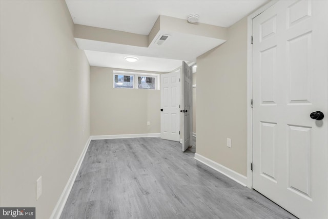 interior space with light wood-type flooring