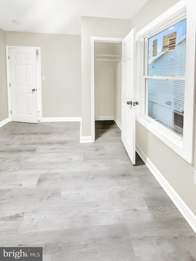 unfurnished bedroom featuring light hardwood / wood-style flooring