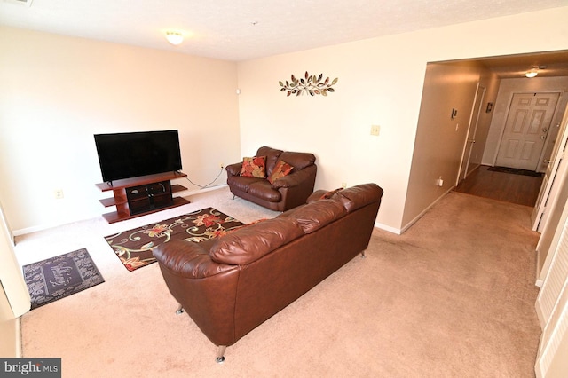 living room with carpet