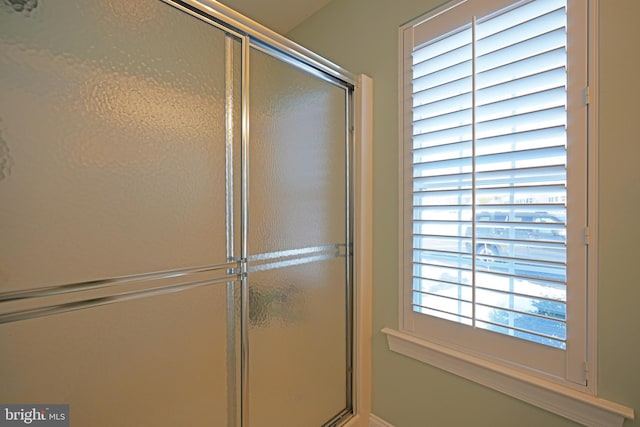 bathroom featuring walk in shower