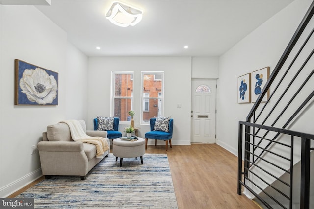 living room featuring hardwood / wood-style flooring