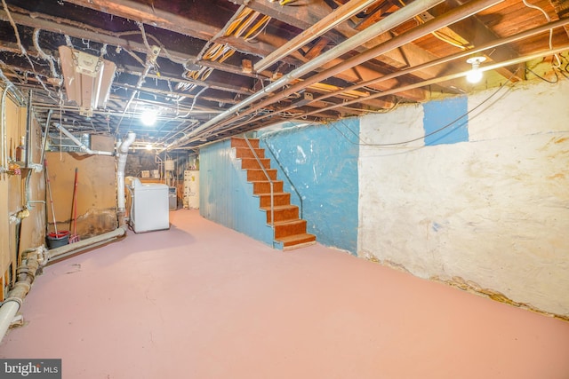 basement with washer / clothes dryer