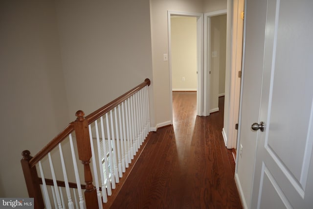 corridor featuring dark hardwood / wood-style floors