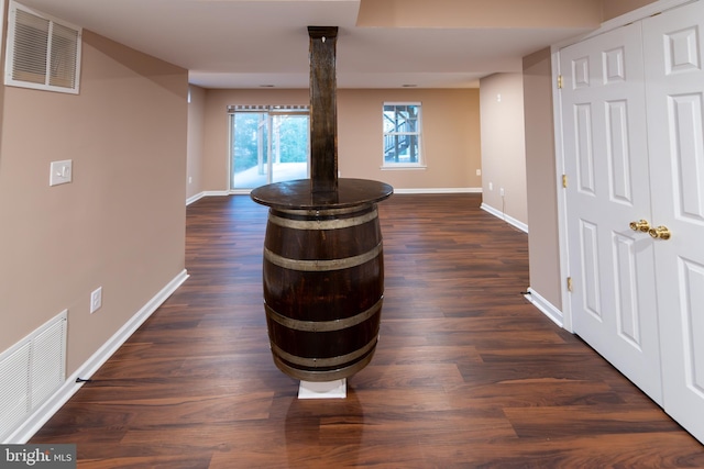 interior space featuring dark hardwood / wood-style floors