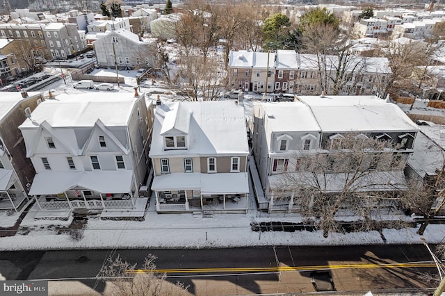 view of snowy aerial view