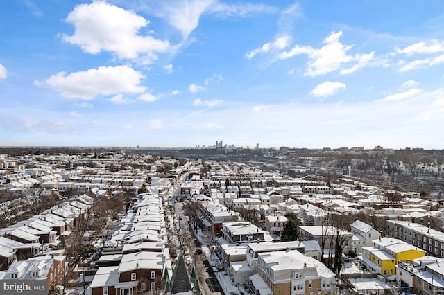 view of snowy aerial view