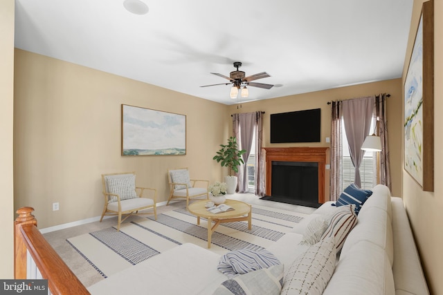 99 Trumpeter Swan Way, Magnolia, DE 19962 - living area featuring carpet, baseboards, and a ceiling fan
