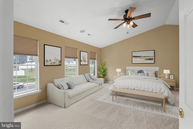 99 Trumpeter Swan Way, Magnolia, DE 19962 - bedroom featuring carpet, lofted ceiling, baseboards, and ceiling fan