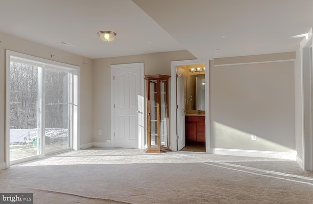 carpeted spare room featuring a wealth of natural light