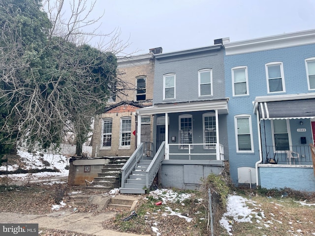 multi unit property with covered porch