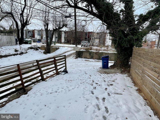 view of snowy yard