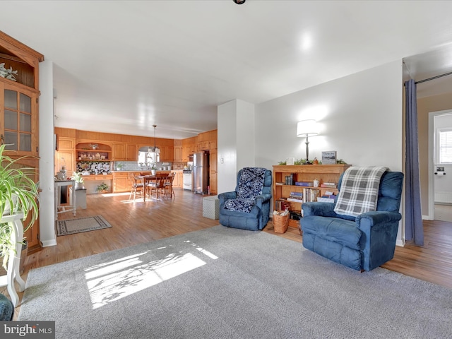 living room featuring light hardwood / wood-style flooring