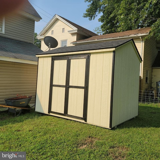 view of shed