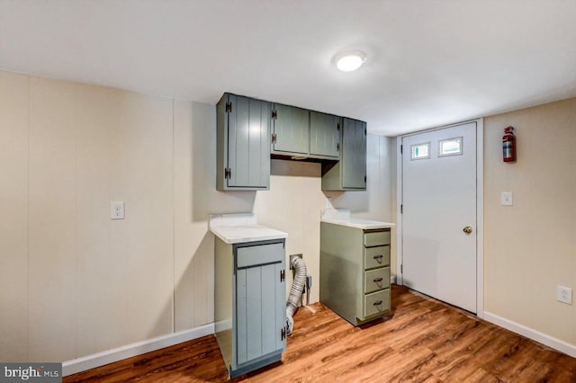 kitchen featuring wood-type flooring