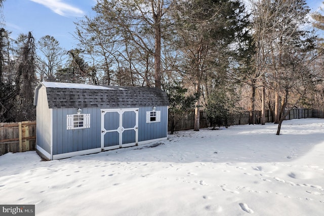 view of snow covered structure