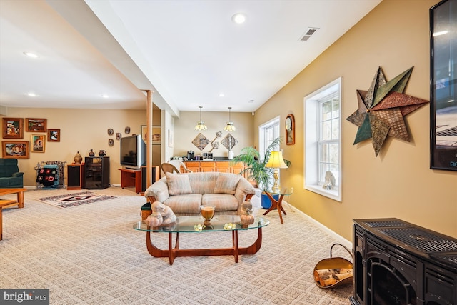 view of carpeted living room