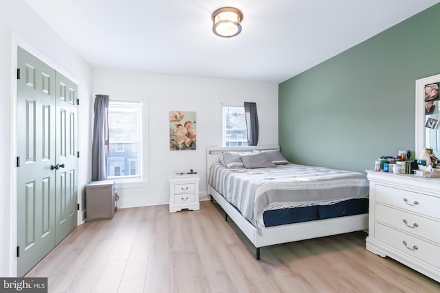 bedroom featuring light hardwood / wood-style flooring