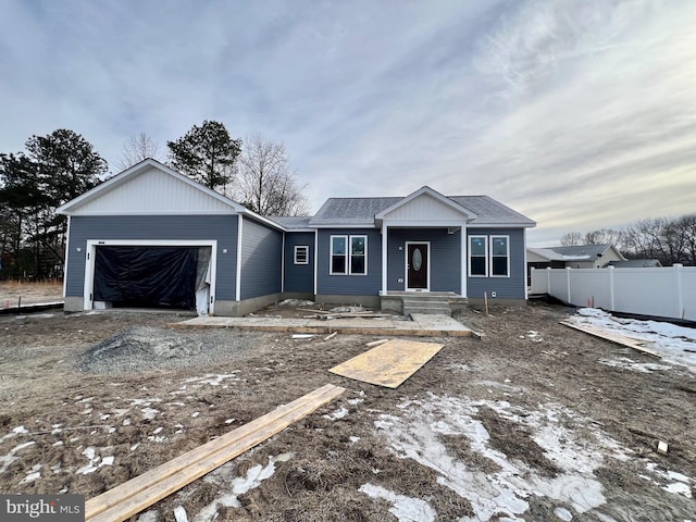 view of front of house with a garage