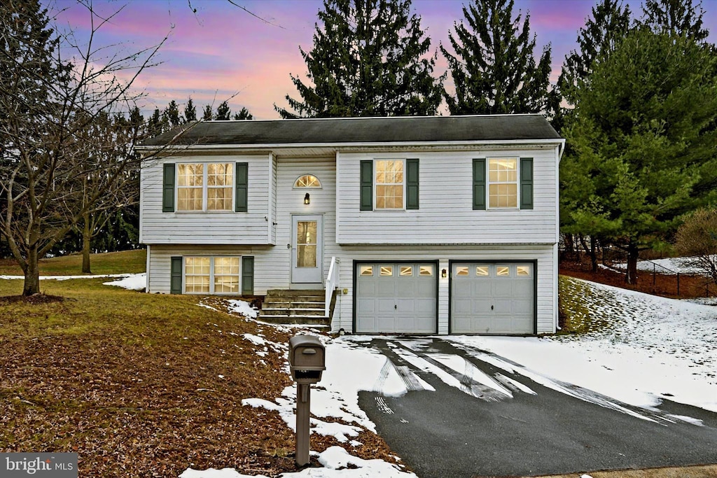 split foyer home with a garage