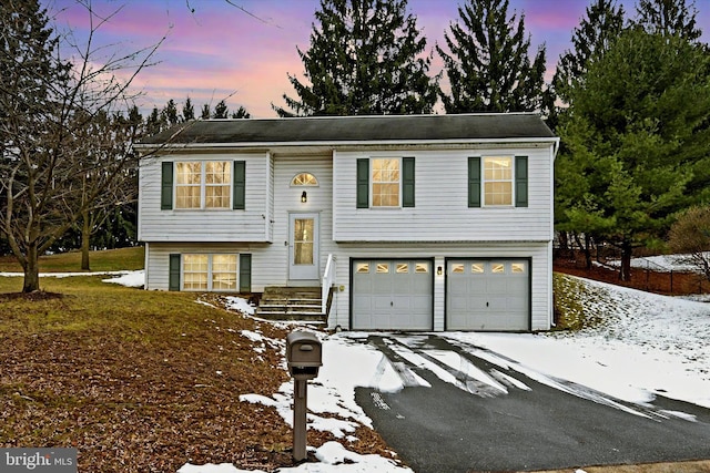 split foyer home with a garage