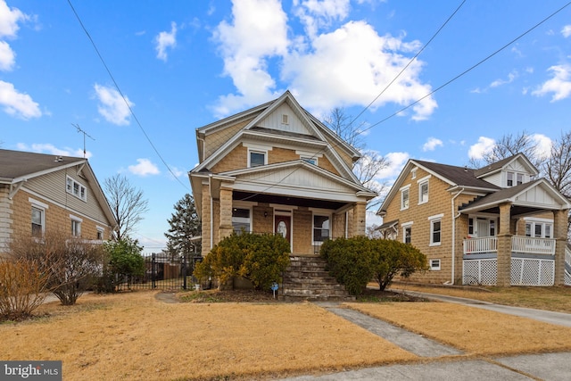 view of front of property with a porch