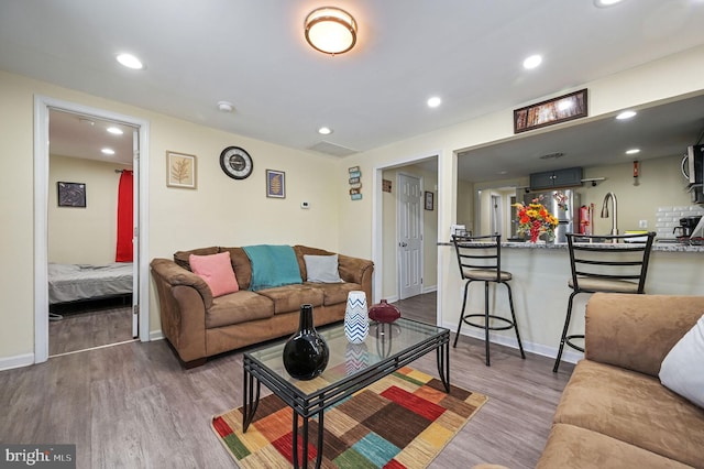 living room featuring hardwood / wood-style floors