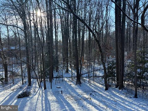 view of snow covered land