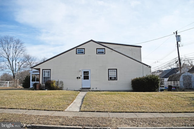 view of front property with a front lawn