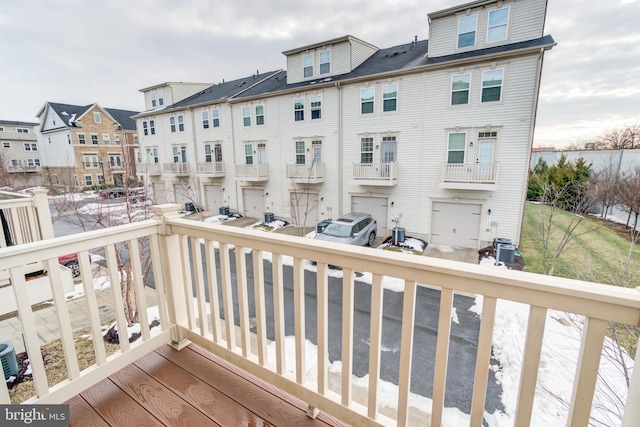 balcony with central AC unit