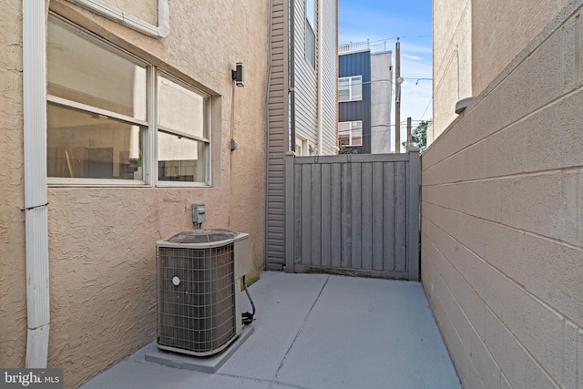 view of patio featuring central AC unit